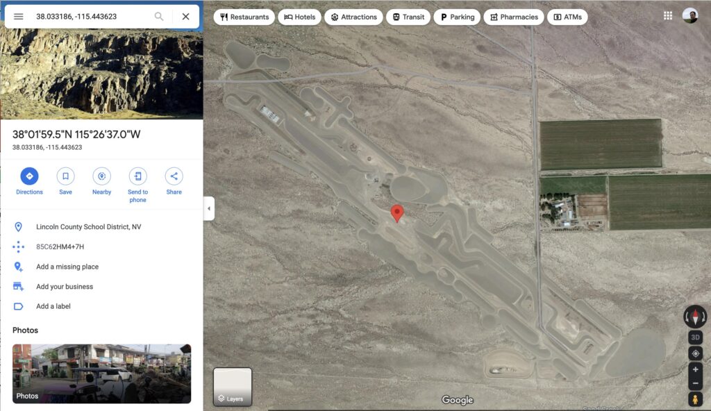  38°01'59.5"N 115°26'37.0"W 
a screenshot of the googlemaps image of the above coordinates, which is where the label for michael heizer's city used to be until aug. 22, apparently. maybe just not going is the best flex at this point.