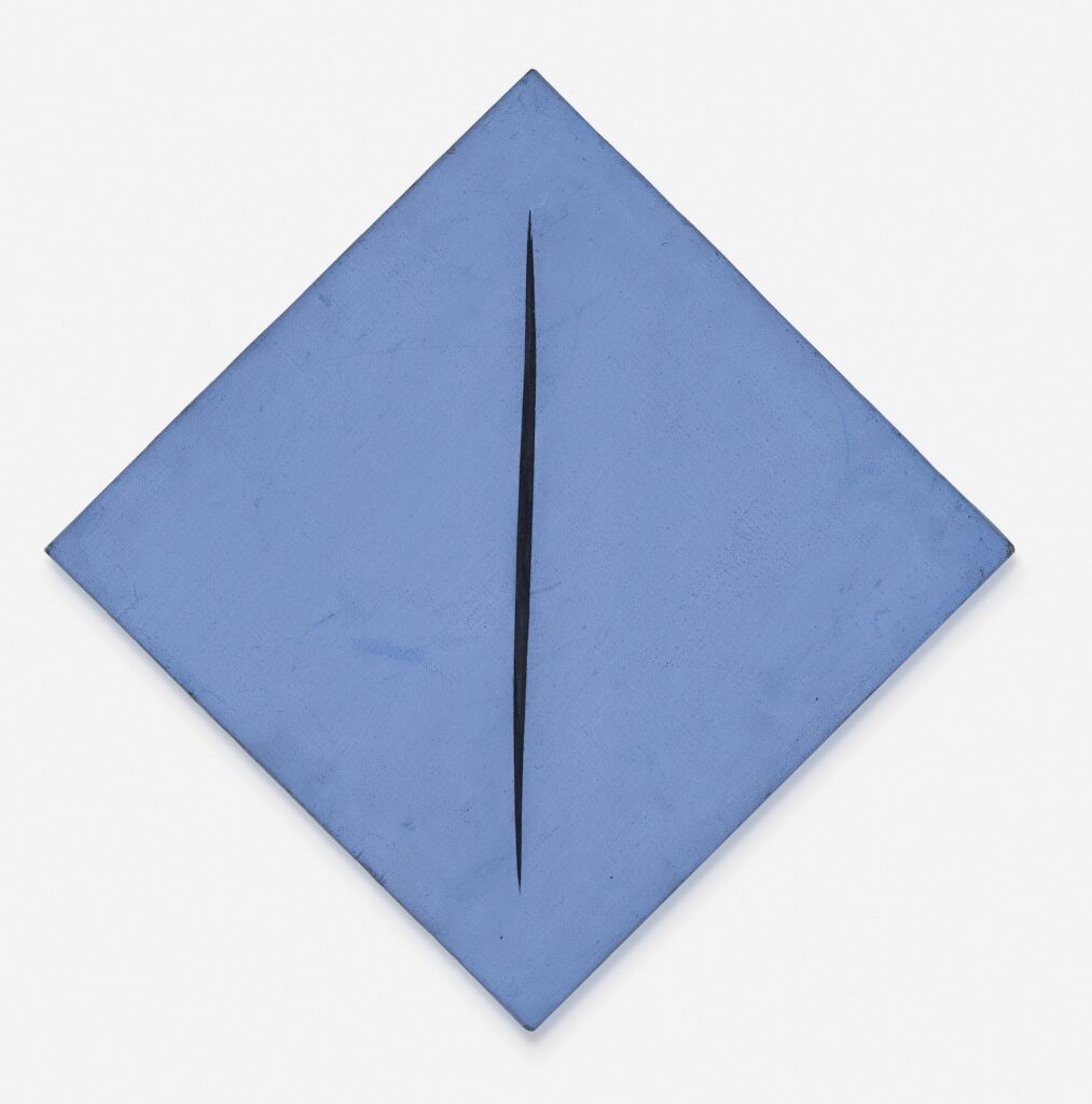 a persian blue fontana, or former fontana, is a 58 cm square diamond, with a single slash from top to bottom, sold at wright20 in 2014